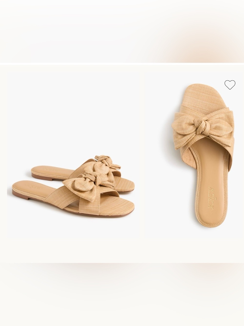 J. Crew Frida Bow Slide Sandals in Tan